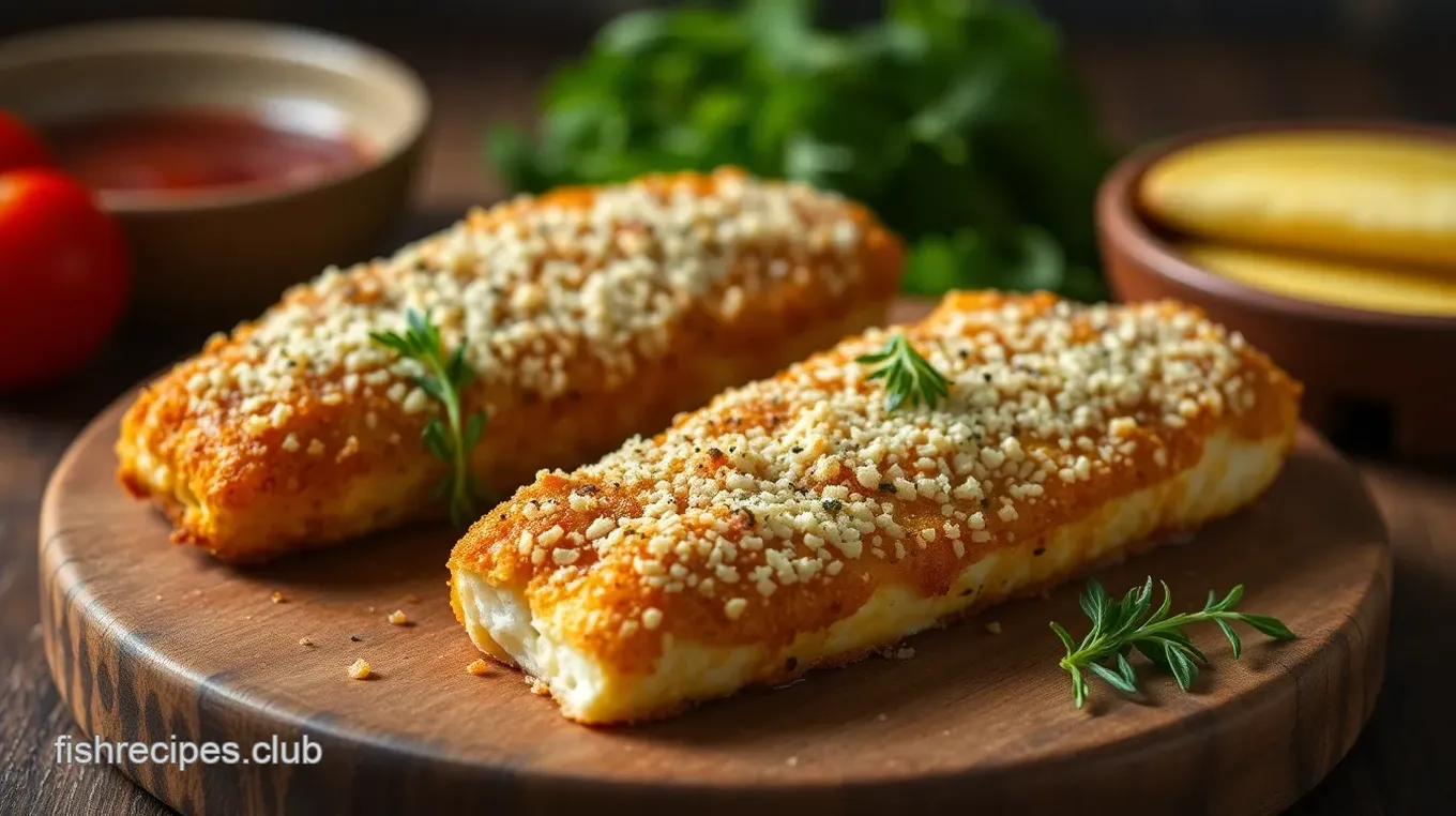 Crispy Parmesan-Crusted Baked Fish Sticks