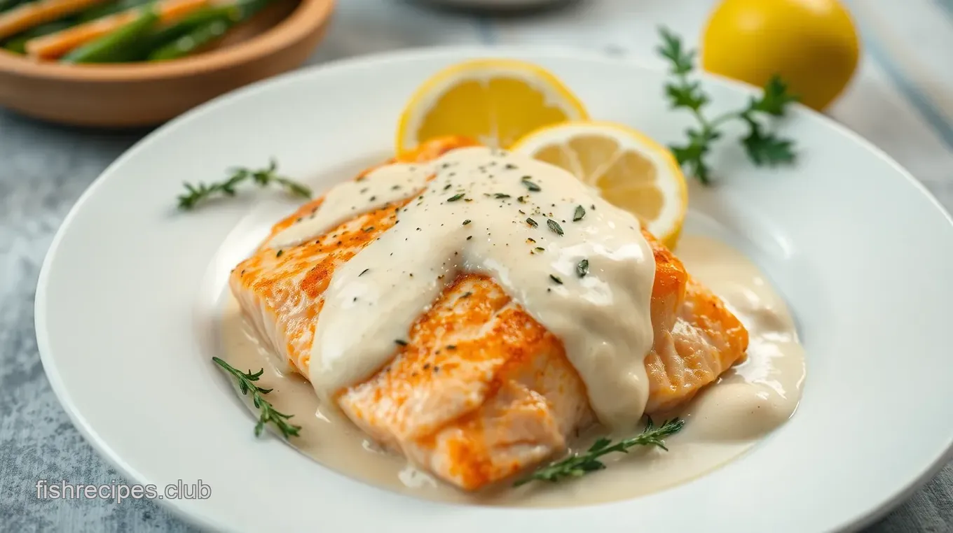 Baked Salmon with Creamy Lemon Sauce