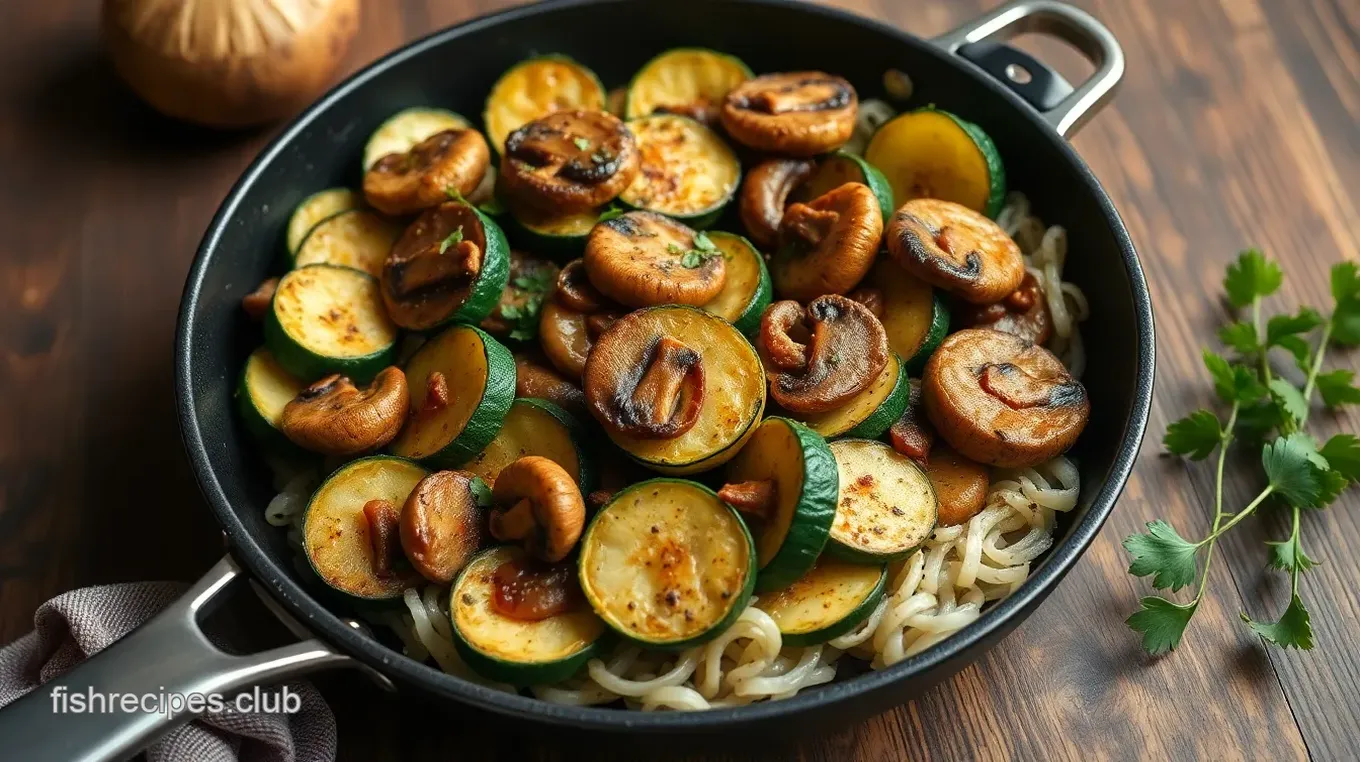 Delicious Skillet Zucchini and Mushrooms