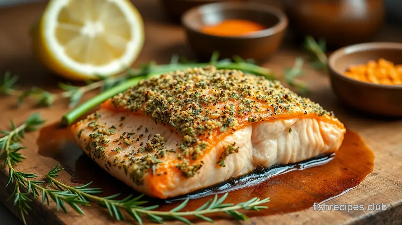 Elegant Dijon Herb Crusted Salmon