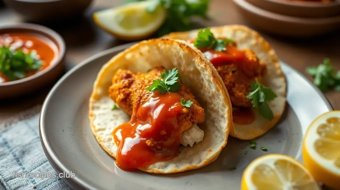 Crispy Fish Tacos with Tangy Sriracha Lime Drizzle