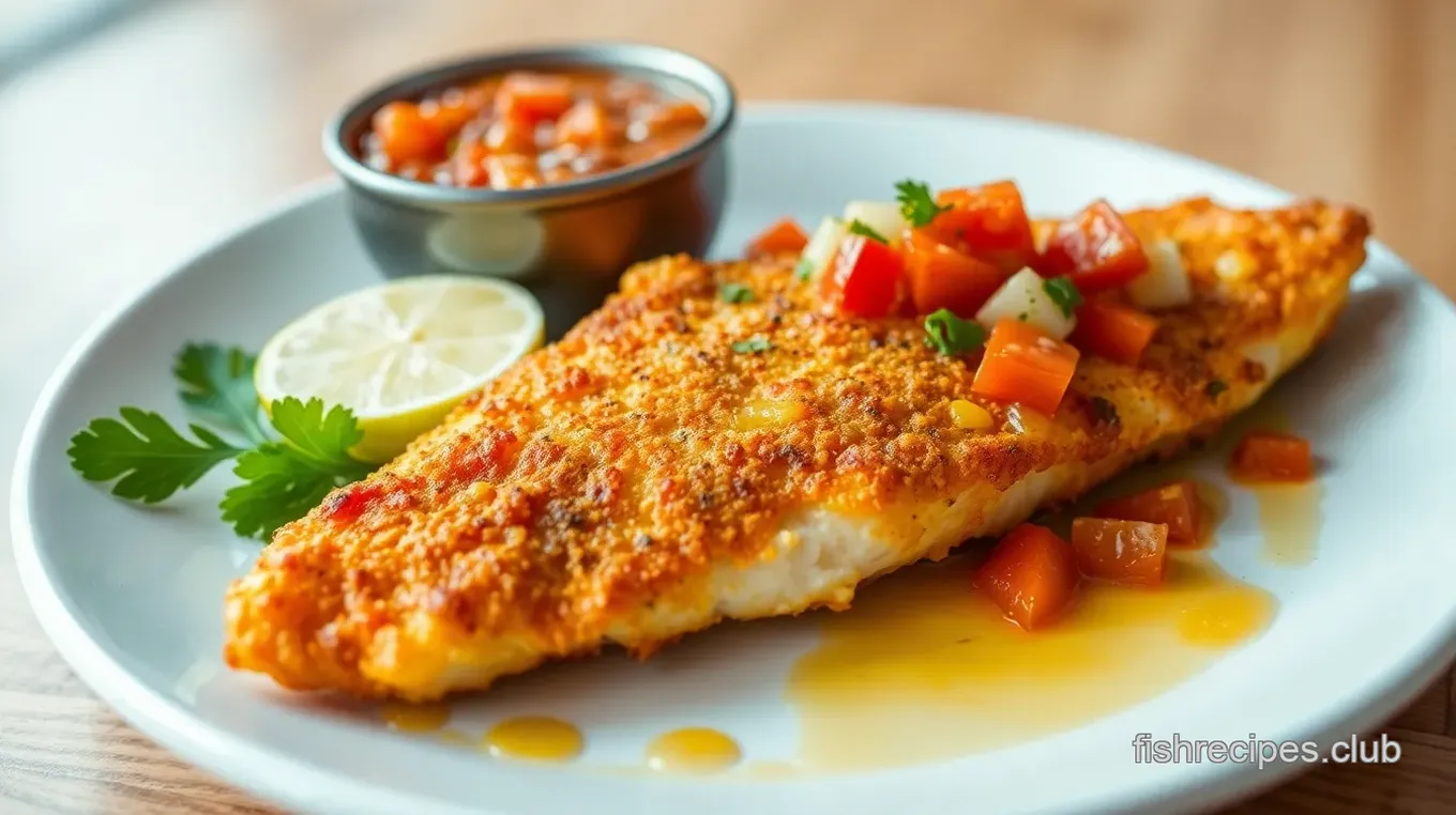 Crispy Fish Bat with Spicy Mango Salsa