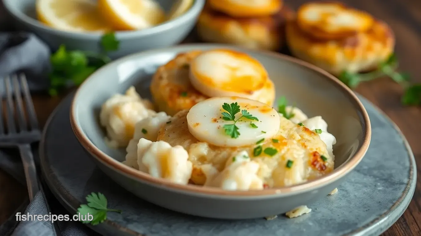 Pan-Seared Fishcakes and Scallops