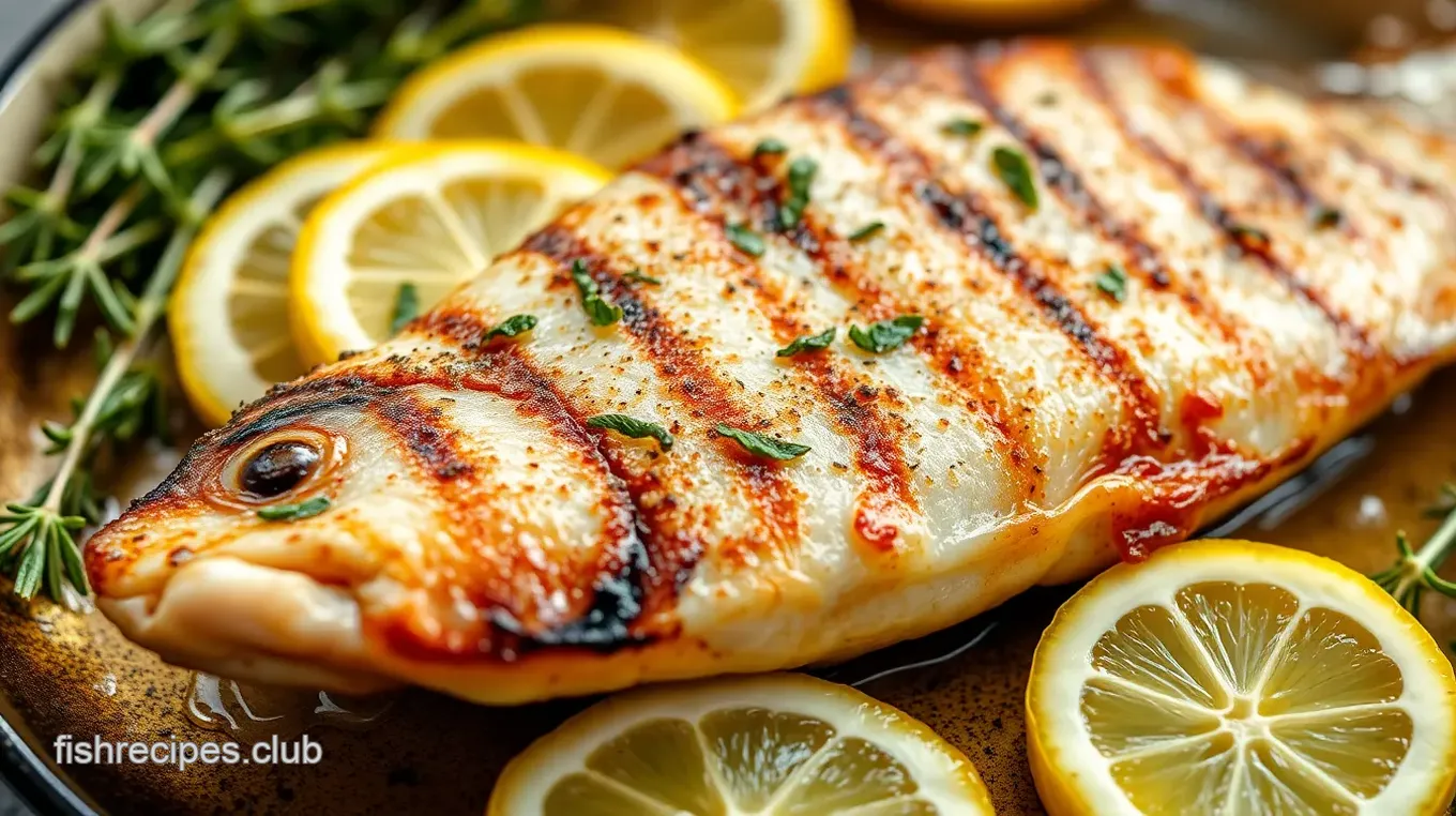 Grilled Amberjack Fish with Lemon Herb Marinade