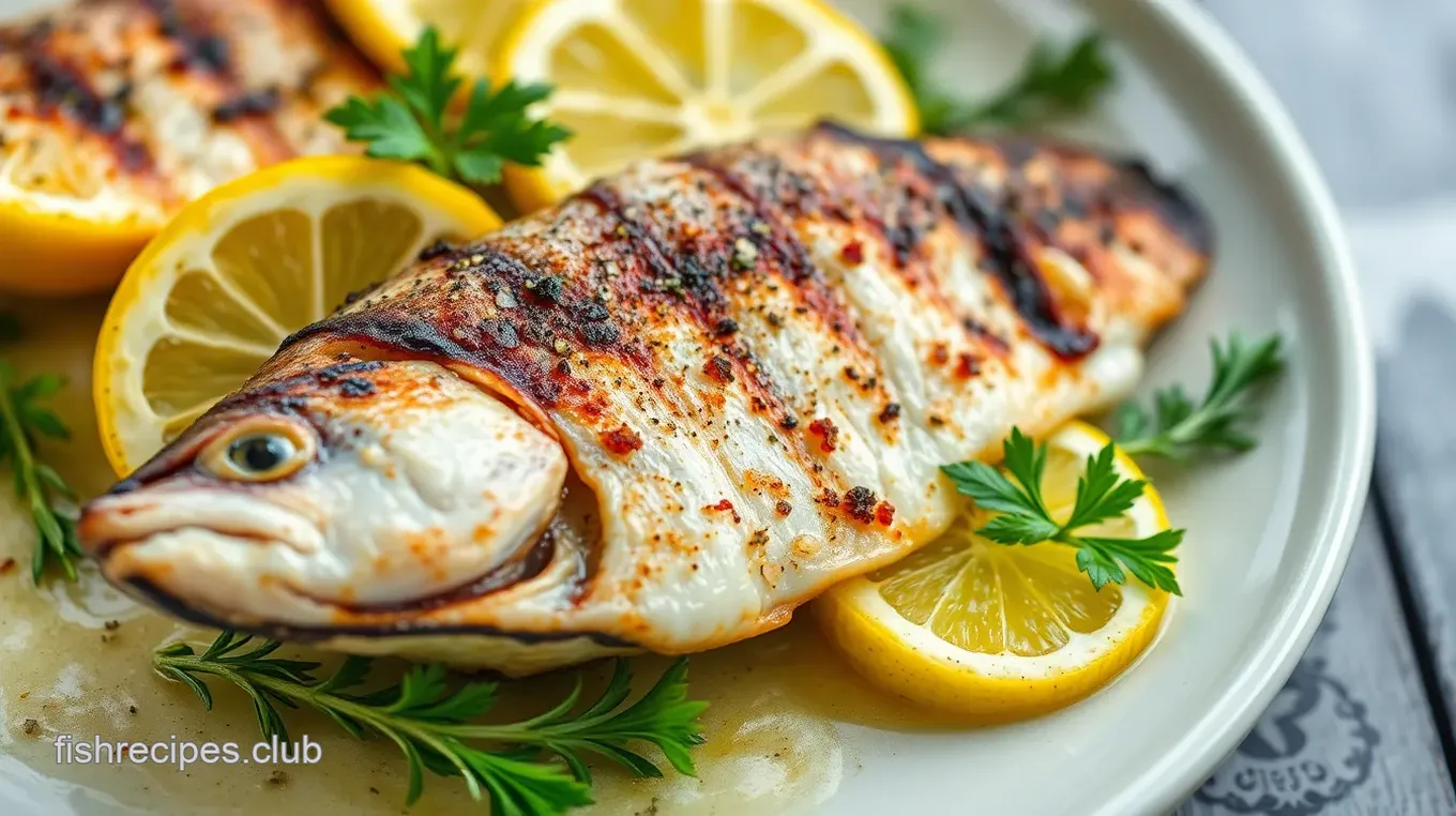 Grilled Dorado Fish with Lemon Herb Marinade