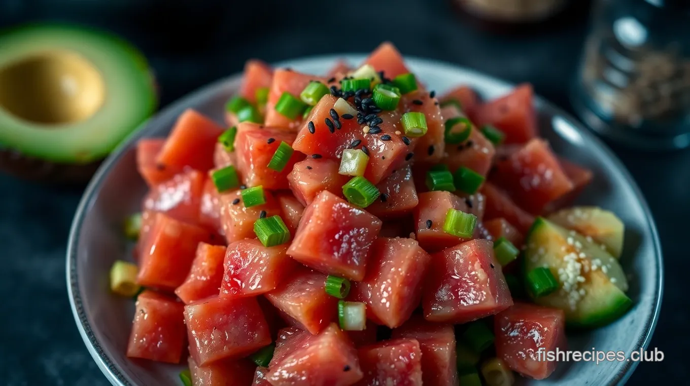 Hawaiian Ahi Poke Fish