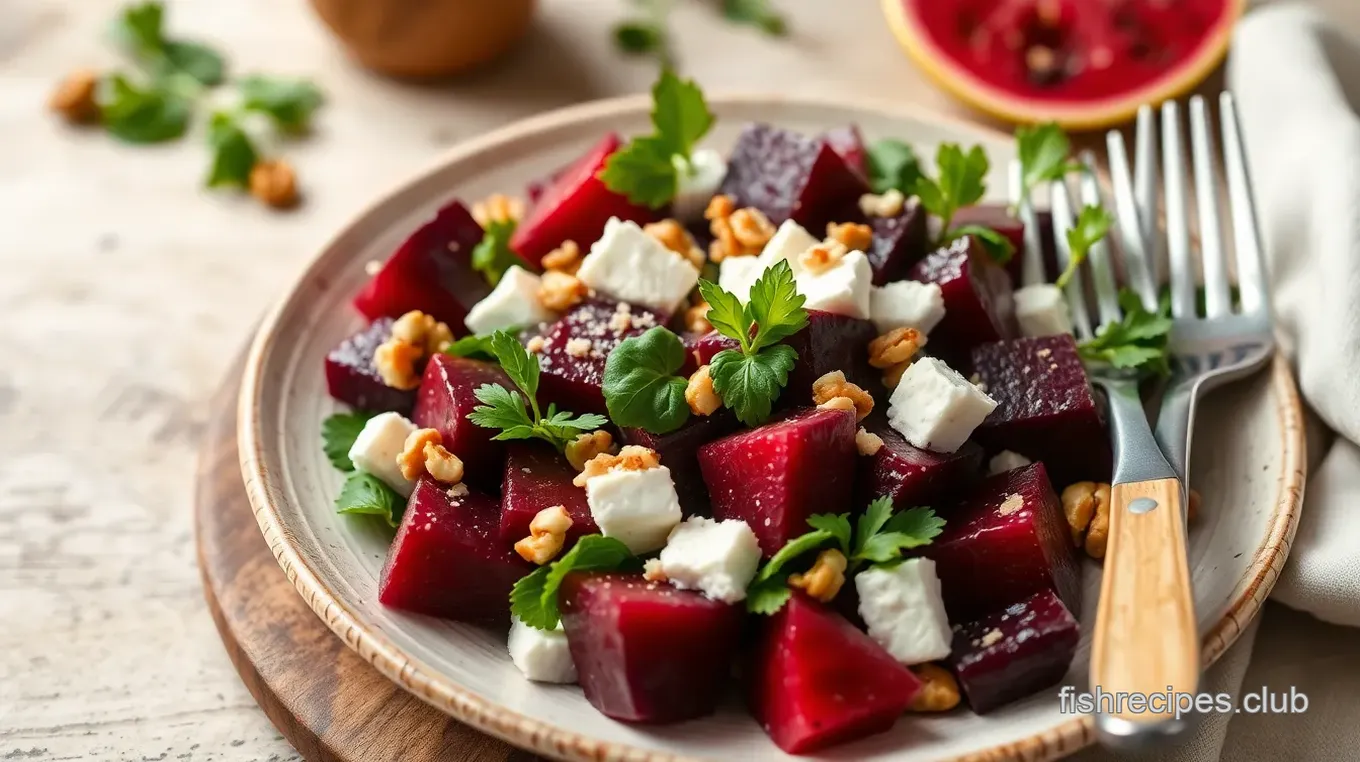 Easy Beet Salad with Feta & Walnuts