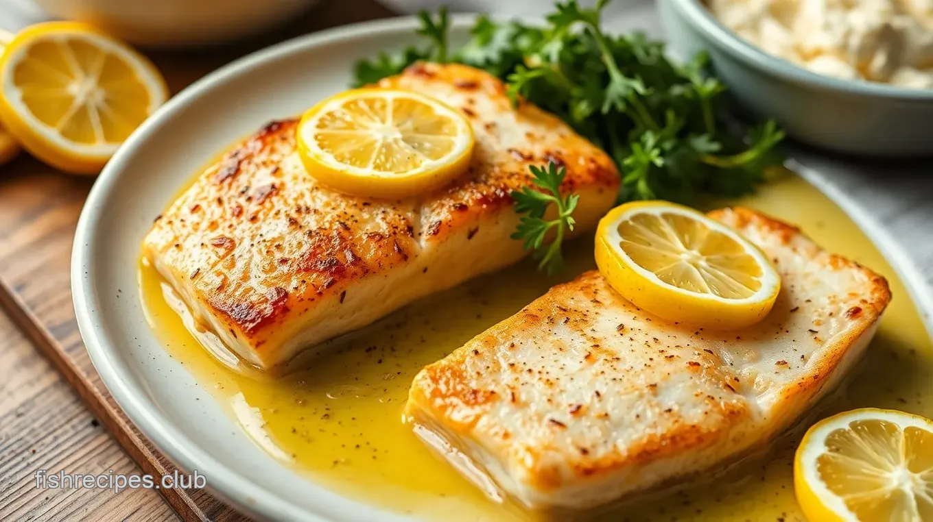 Pan-Seared Catfish Steaks with Lemon Butter Sauce