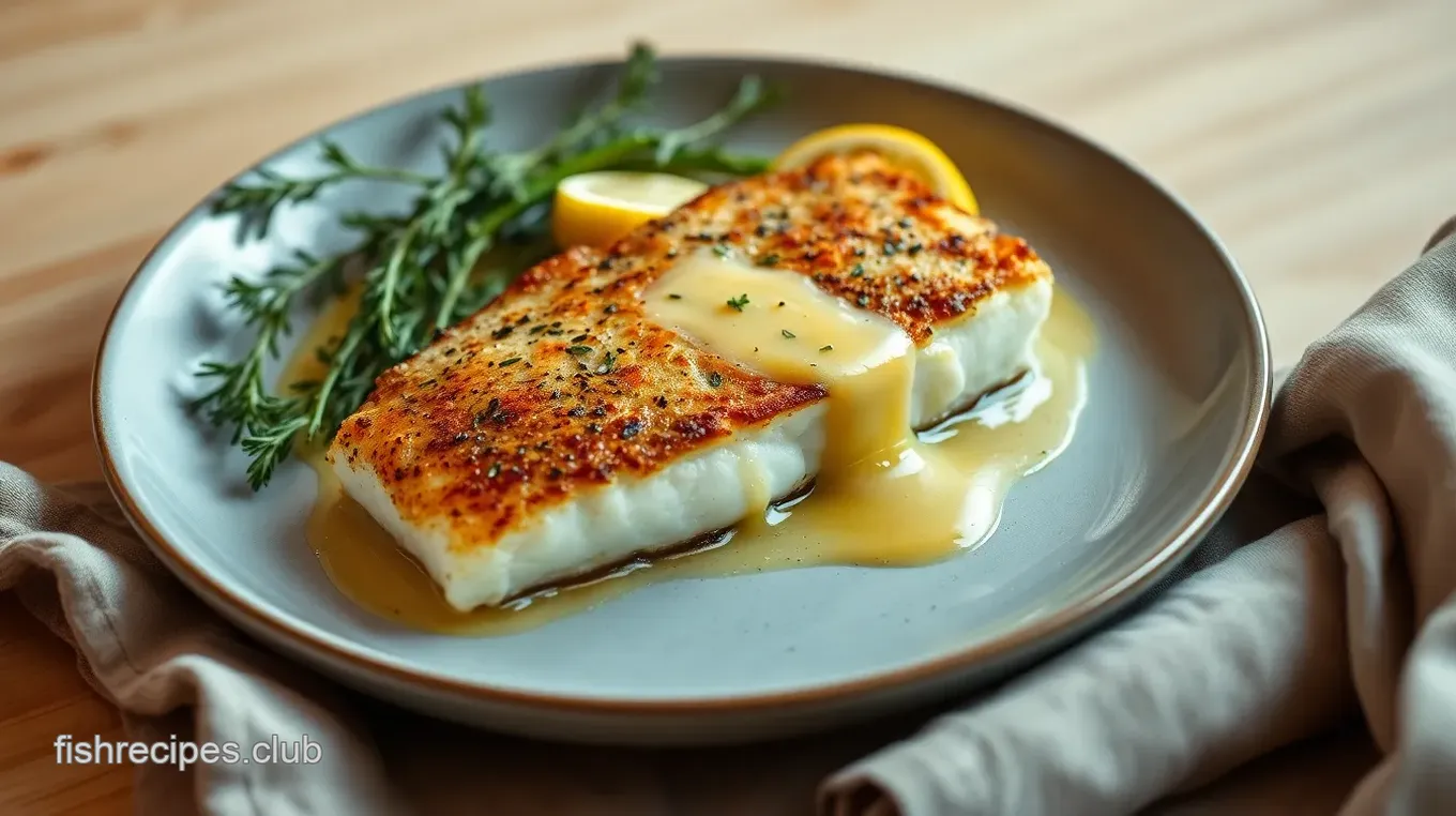 Pan-Seared Cod in Tomato Lemon Butter Sauce