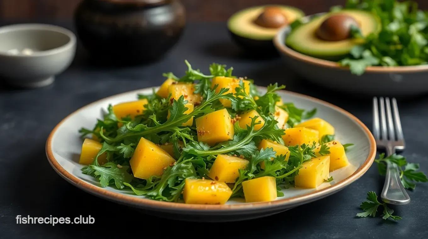 Quick Arugula Mango Salad with Avocado