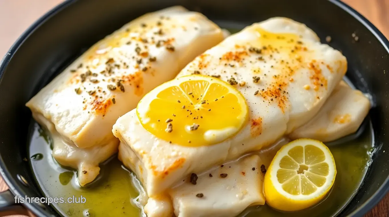 Pan-Seared Cod Fish Fillet with Lemon Butter Sauce