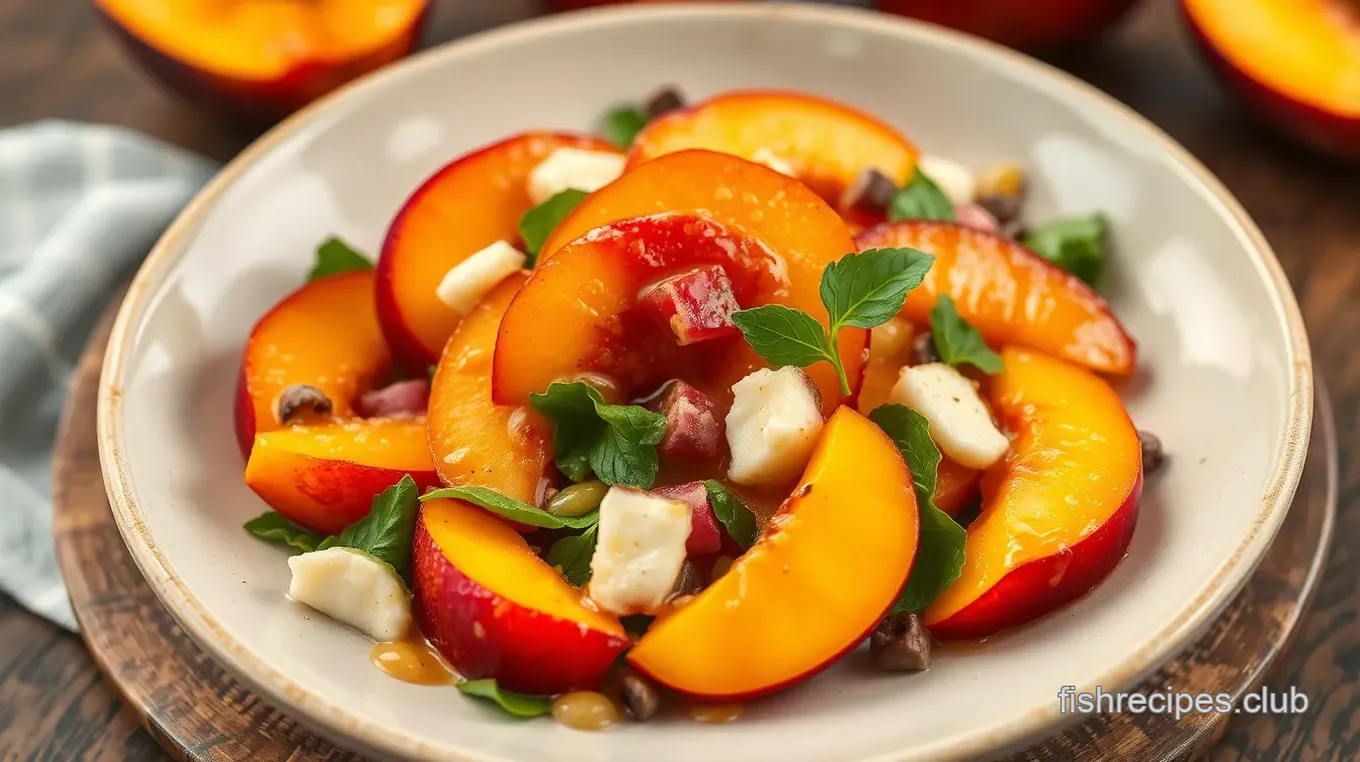 Quick Peach Salad with Honey Lime Dressing