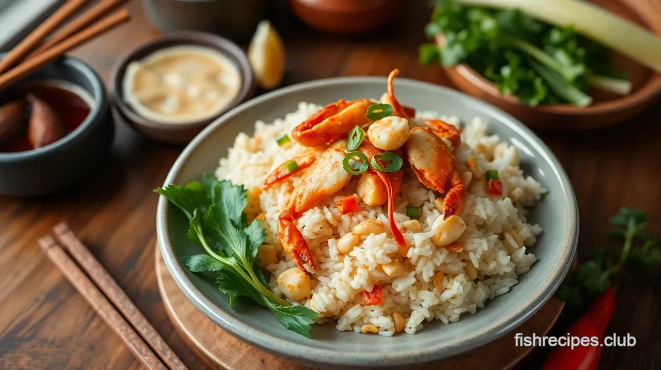 Stir-Fried Crab Rice with Thai Flavors