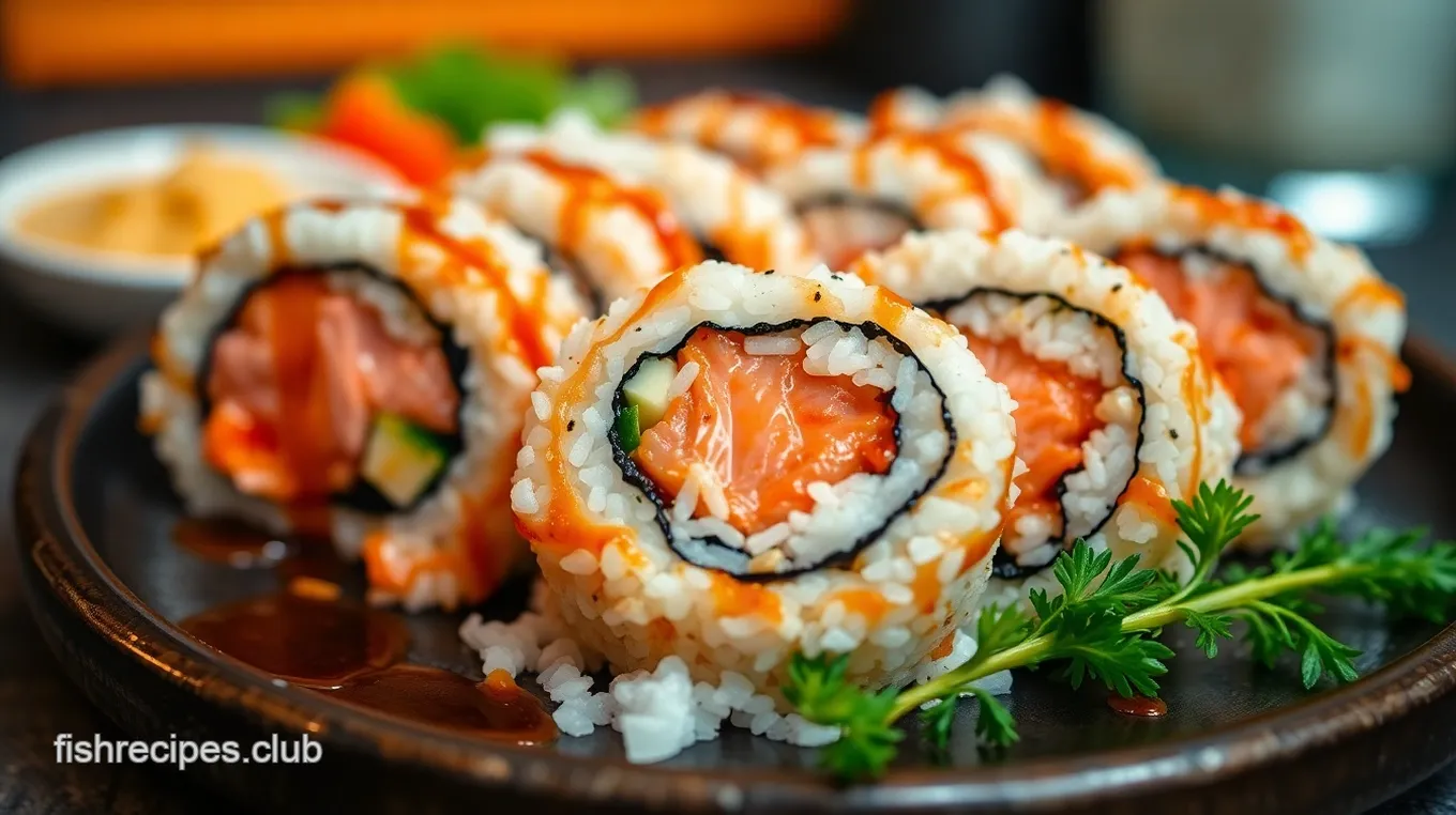 Teriyaki Salmon Sushi Rolls