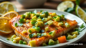 Delicious Citrus-Glazed Pink Fish with Avocado Salsa: A Summer Treat! recipe card