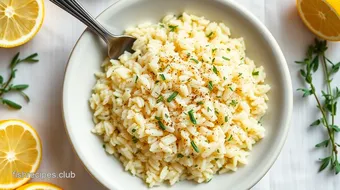 Cooked Greek Lemon Rice with Fresh Herbs