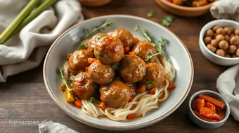 Bake Pork Meatballs with Pickled Veggies