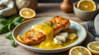 Fried Cod with Zesty Citrus Basil Butter