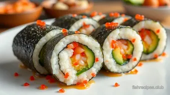 Roll Up Delicious Flying Fish Roe Sushi