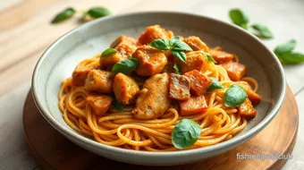 Stir-Fry Chicken Drunken Noodles with Basil