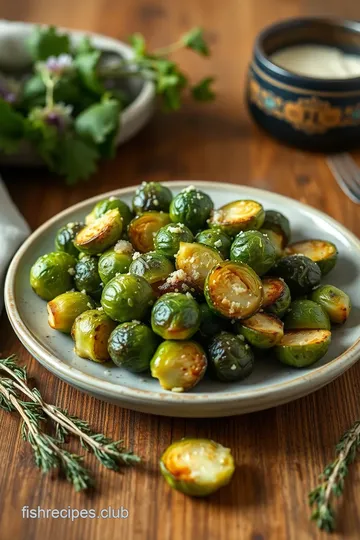 Roasted Brussels Sprouts with Garlic Parmesan presentation