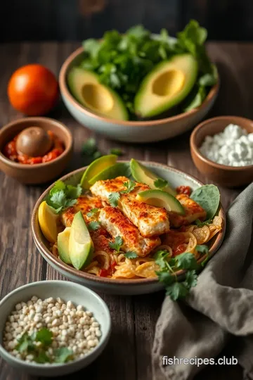 Bake Cod Fish Taco Bowls with Avocado ingredients