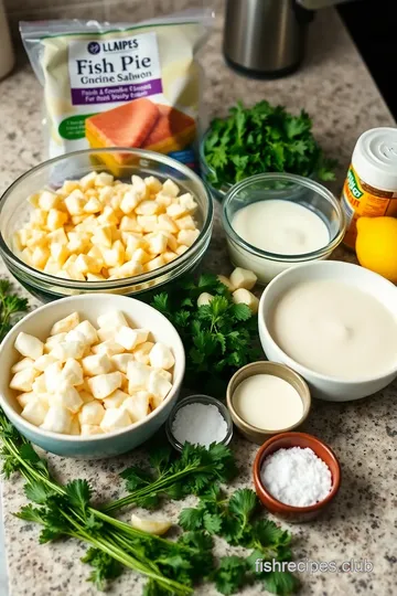 Creamy Fish Pie ingredients