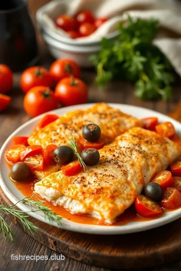 Mediterranean Baked Fish presentation