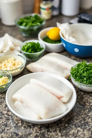 Filo-Wrapped Herb-Crusted Fish ingredients