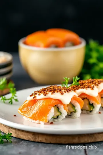 Bake Salmon Sushi with Creamy Toppings steps