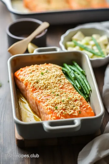 Panko Crusted Salmon with Garlic Herb Topping steps