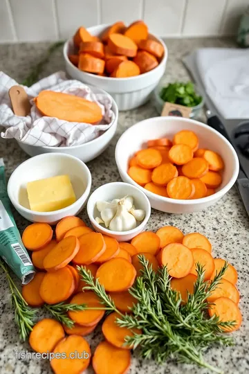 Garlic Butter Sweet Potato Stacks ingredients