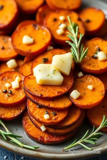 Garlic Butter Sweet Potato Stacks presentation