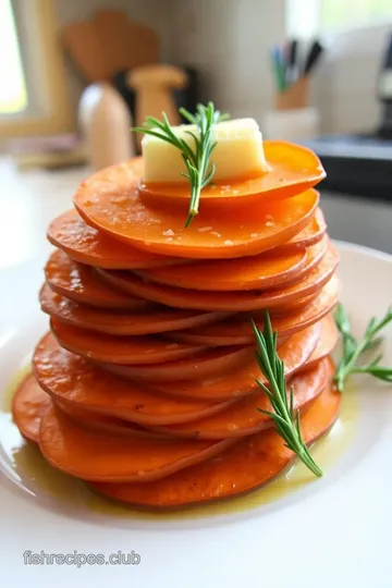 Garlic Butter Sweet Potato Stacks steps