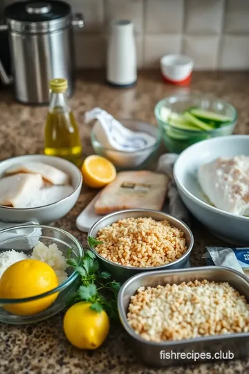 Baked Fish with Crispy Rice Cakes ingredients