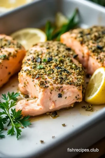 Herb-Crusted Baked Salmon for Shabbat presentation