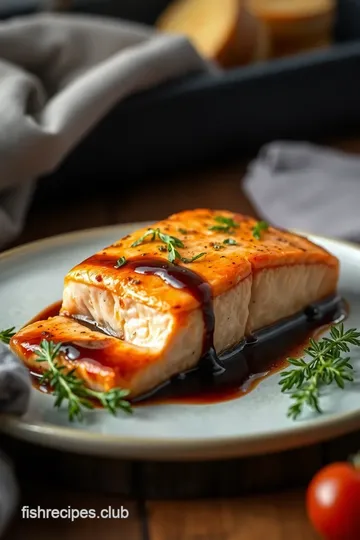 Baked Salmon with Balsamic Glaze presentation