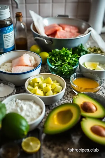 Citrus-Glazed Pink Fish with Avocado Salsa ingredients