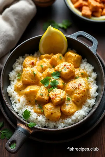 Skillet Coconut Chicken with Tropical Flavor presentation