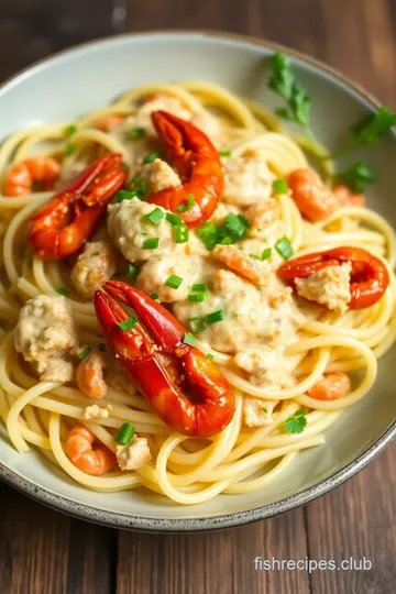 Crawfish Fettuccine presentation