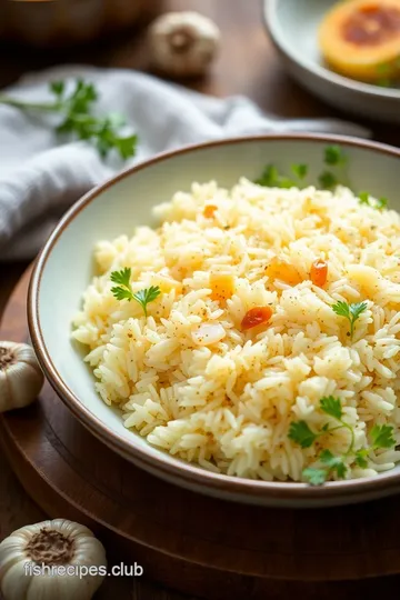 Garlic Butter Rice: Fluffy & Flavorful Side Dish presentation