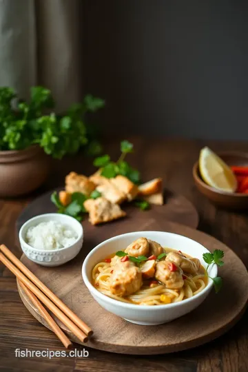 Cooked Chicken Khao Soi: Creamy Thai Delight presentation