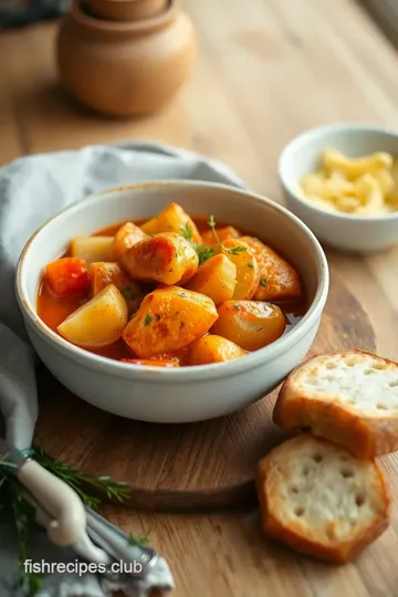 Spanish Fish Stew with Potatoes presentation