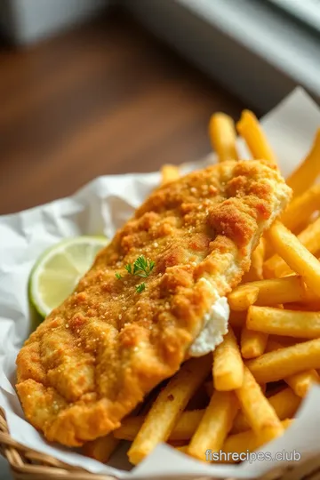 Crispy Fish Basket with Fresh Fries presentation