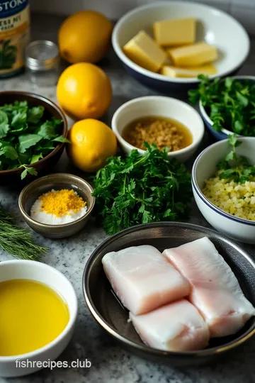 Delicious Fish Tie with Herb-Citrus Butter Sauce ingredients