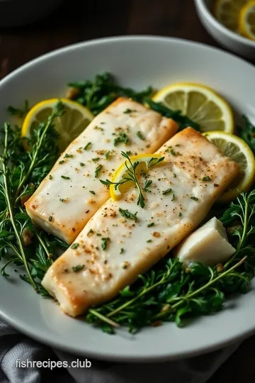 Delicious Fish Tie with Herb-Citrus Butter Sauce presentation