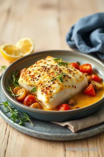 Delicious Greek-Style Baked Cod presentation