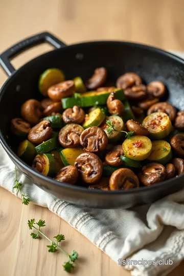 Delicious Skillet Zucchini and Mushrooms presentation