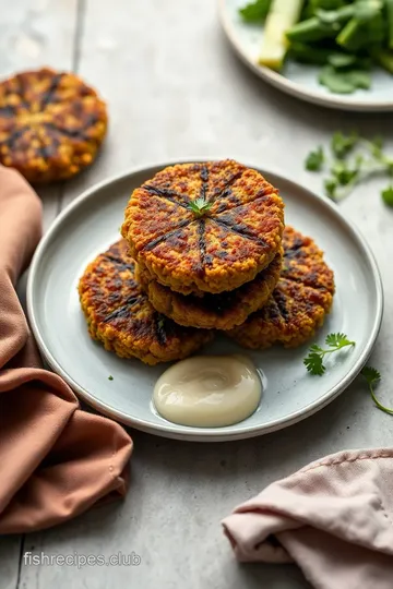 Fried Quinoa Patties with Mozzarella presentation