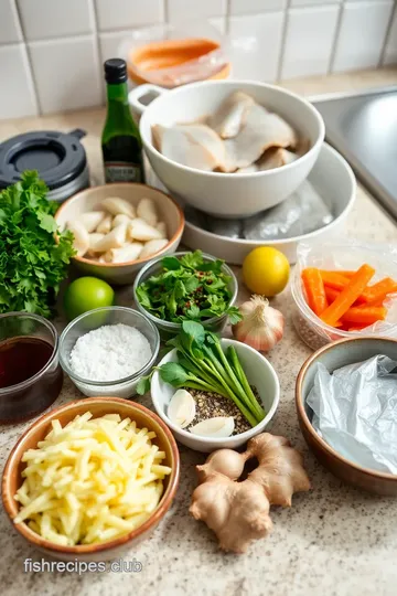 Fried Snakehead Fish with Garlic & Ginger ingredients